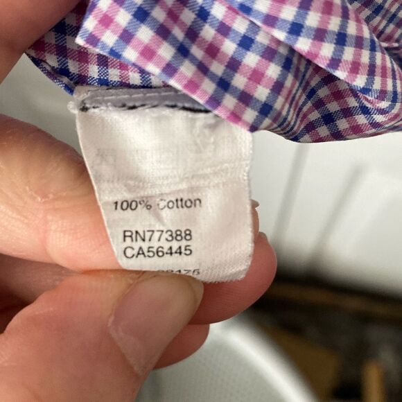 J. Crew Men's Dress Shirts Size Small 14-14.5‎ Blue Purple Plaid Cotton - Picture 6 of 15